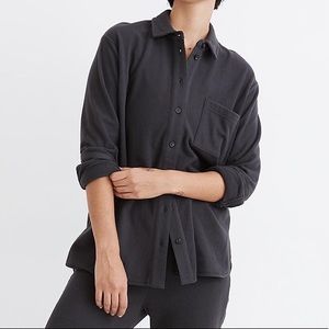 NWT Madewell MWL Fleecelayer Shirt Jacket Black Coal sz Small
